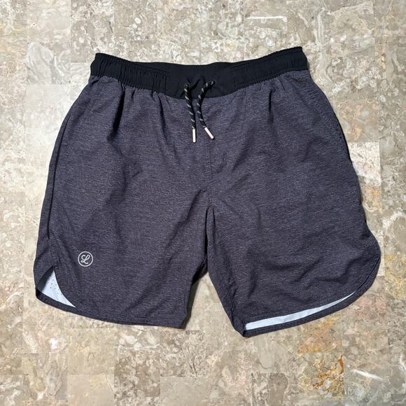 Legends Shorts Mens Medium Black Luka 7” Lined Gym Running Stretch - Picture 1 of 8